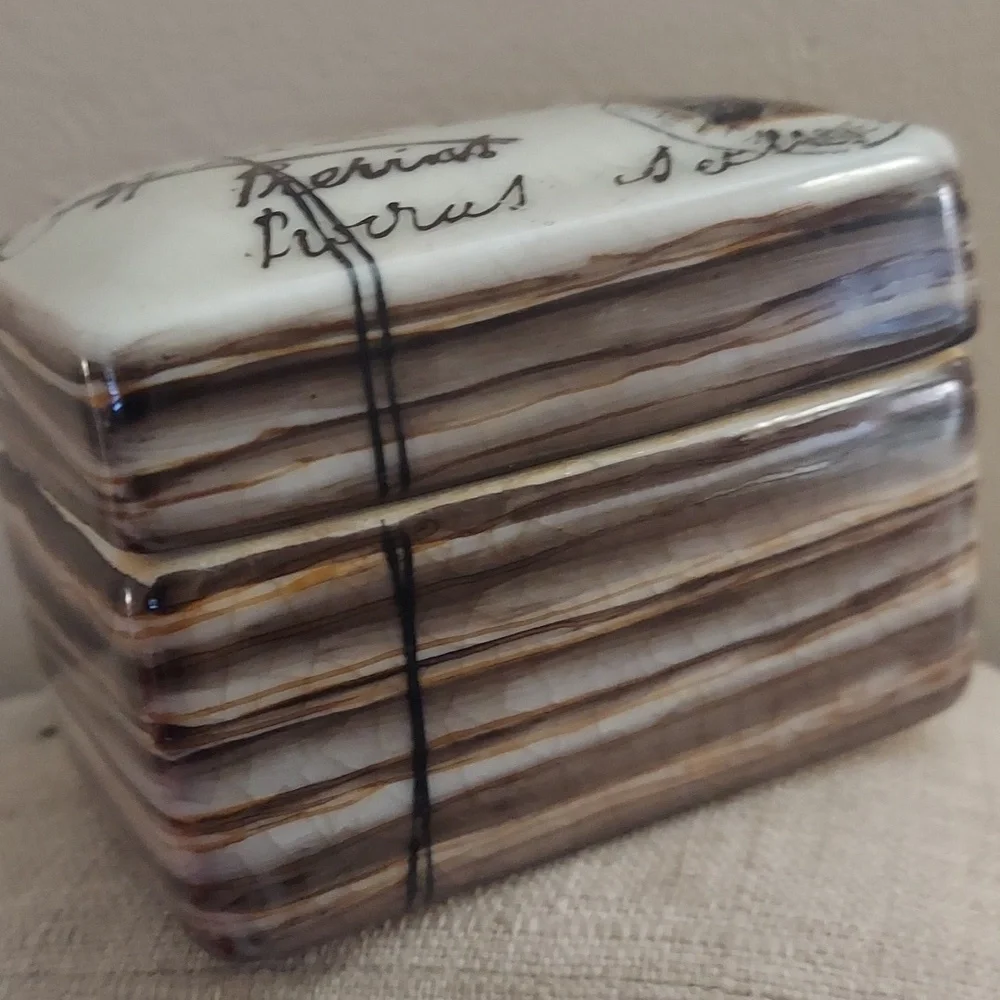 Homart Rectangle Tray Trinket Jewelry Letter Postale Porcelain Box